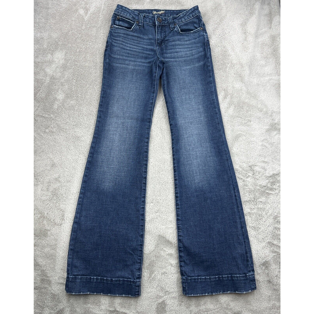 Wrangler Women's Dark Blue Wide Leg Flare Jeans